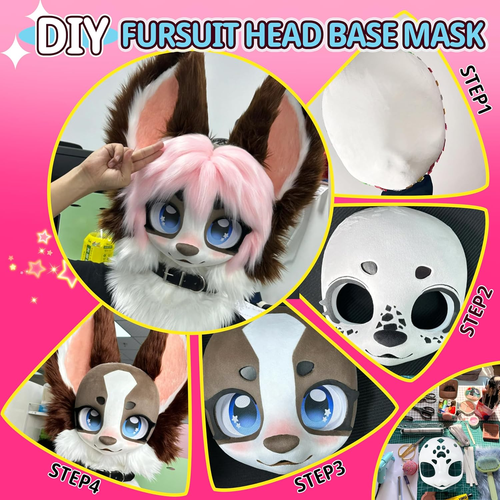 Fursuit Head Base Furry Mask 9" 3D Printed Accessories Therian Gear Gifts DIY - Picture 6 of 6