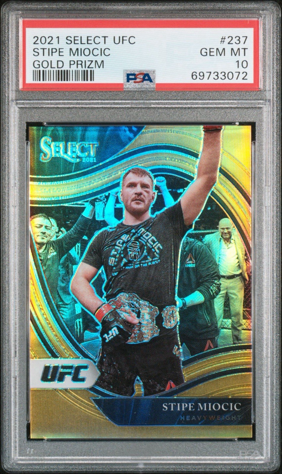 2021 Panini Select UFC Octagonside Stipe Miocic #237 Gold Prizm /10