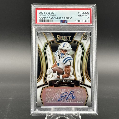 2023 Select Rookie Signatures White Prizm/35 Josh Downs PSA 10 GEM MT Auto RC - Imagen 1 de 3