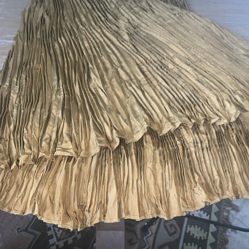 NWT Eileen Fisher Bronze Crushed Silk Pleated Skirt Size S/P MSRP$248 - Picture 4 of 8