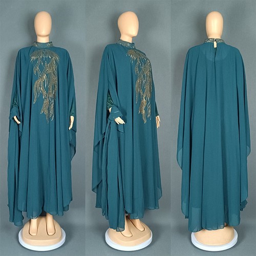 Rhinestone Abaya Women Muslim Long Maxi Dress Evening Moroccan Kaftan African - Picture 10 of 29