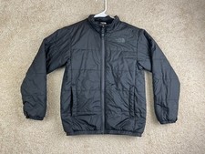 The North Face Puffer Jacket Boys Medium Full Zip Mock Neck Pockets Black