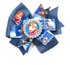 Beautiful Frozen "Anna" Inspired hair bow for girls.