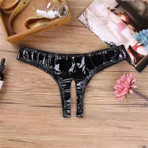 Damen Höschen Weich Leder Nasse PVC Unterwäsche Unterhose Atmungsaktiv - Bild 4 von 27