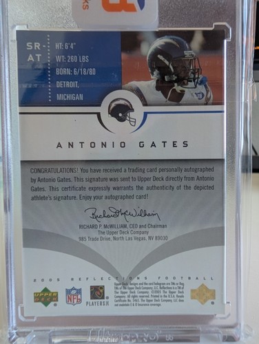 ANTONIO GATES 2005 Upper Deck Reflections Signature Blue AUTO / AUTOGRAPH #d /15 - Picture 2 of 2