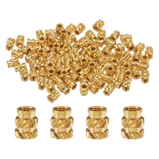 100pcs M2.5 Threaded Inserts Brass Heat Set Insert M2.5x5mm, OD 4mm Knurled Nuts