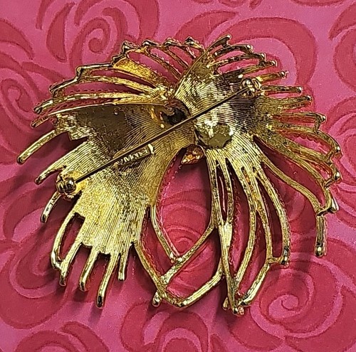 Monet MIRADOR Brooch Gold-tone 3" Excellent Condition Fashion Jewelry - Picture 5 of 8