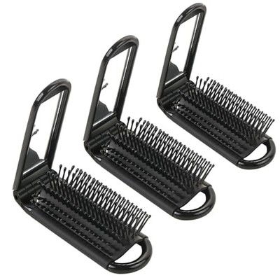 3PCS Folding Travel Hair Brush with Mirror, Mini Comb/Wet Brushes, Compact 
