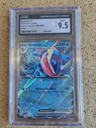 Pokemon 2024 Greninja ex 41/142 Holo Stellar Crown CGC 9.5 MINT+