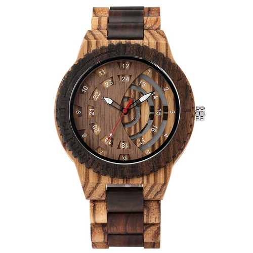Stylish Nature Wood Men Quartz Wristwatch Wooden Strap Luminous Hands Timepiece - Picture 12 of 13