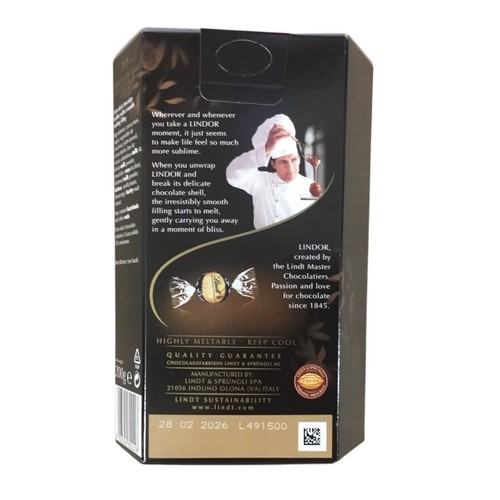 Lindt Lindor Extra Dark Chocolate Truffles 200g - Picture 4 of 4