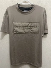 Kenneth Cole Men's XL Silt Gray Crew Neck Short Sleeve Applied Logo T-shirt $49