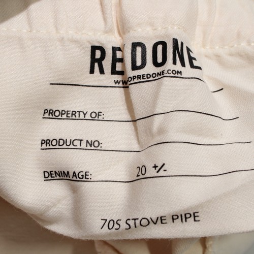 Re/Done NWD Denim Jeans Size 26 US 70s Stove Pipe in Vintage White (Ivory) - Picture 13 of 14