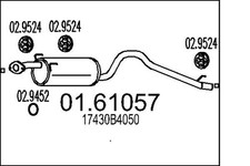 Endschalldämpfer Nachschalldämpfer MTS 01.61057 für DAIHATSU TERIOS SIRION VVT