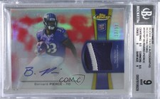 2012 Finest Rookie Red Refractor /50 Bernard Pierce BGS 9 MINT RPA Patch Auto RC