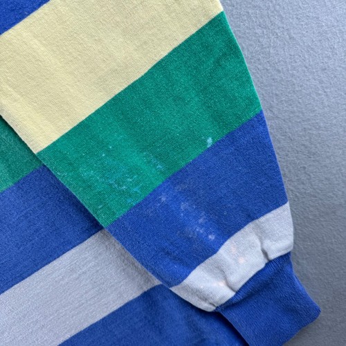 Vintage Lands End Rugby Shirt Mens XL Heavy Cotton Striped Polo Made in USA - Picture 6 of 24