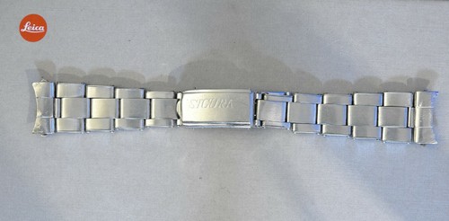 Vintage SICURA Oyster Riveted Stainless Steel Bracelet Diver Dive 18mm Curved - Picture 1 of 5