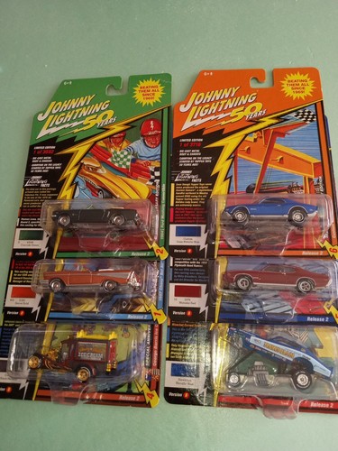 Johnny Lightning 50th Anniversary 2019 Release 2 - Complete 6-Car Set - 1:64