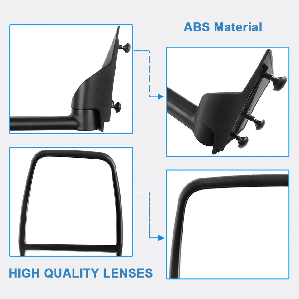 Espejo retrovisor manual lado pasajero para 03-17 Chevy Express Savana negro liso Foto 4 de 4