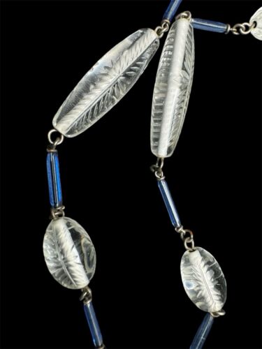 Nachlass Art Deco Halskette & Ohrringe Kristallperlen, Böhmisches Glas, Perlmutt - Bild 7 von 15