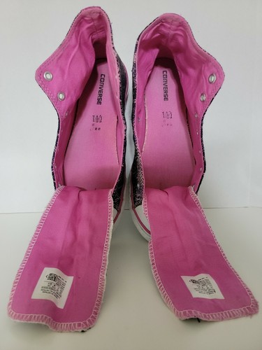 Converse Junior Sz 5.5 All Star Dahlia Black Pink Style 650799F High Top Shoes - Picture 2 of 9