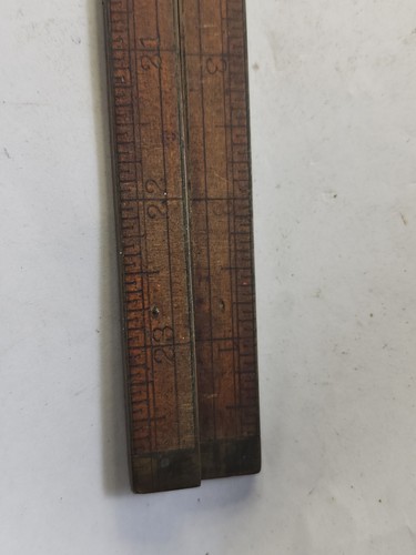 Vintage Stanley No. 62 Warranted Boxwood & Brass Folding 24" Ruler - Picture 13 of 19