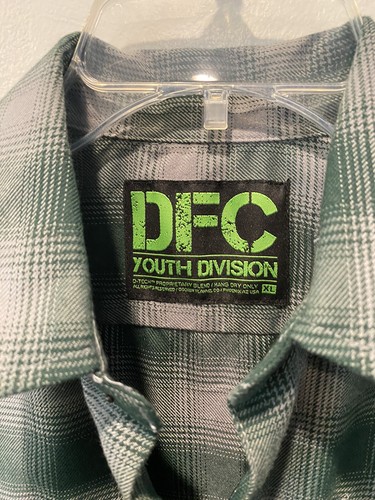 DIXXON Flannel Co. Youth Button Snap Long Sleeve Shirt Green Black DFC Sz XL - Picture 3 of 8