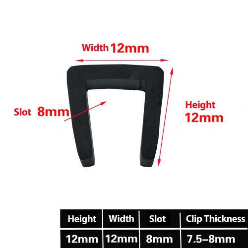 Black Rubber U Channel Edging Trim Seal Door Window Edge Protector Strip U-shape - Picture 32 of 35