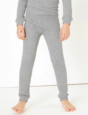 LTC Pants 3-16 Years BNWT M/&S Boys Black White Cuffed Hem Thermal Long Johns