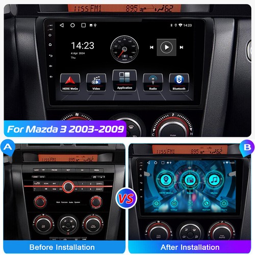 Apple Carplay for Mazda 3 2004-2009 Radio Car Stereo GPS 64G RDS BT FM Sat +AHD - Foto 4 di 13