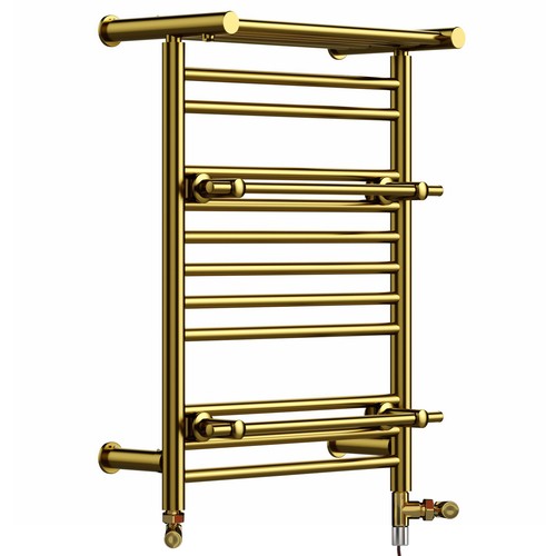 Dual Fuel Gold Heated Towel Radiator 490x680mm + Kit & Valves Included - Picture 8 of 12