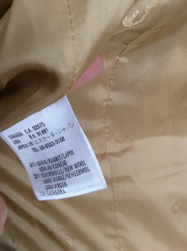 Blazer Escada Lana Camel, Mezcla Cabello de Conejo Talla 40 - Imagen 4 de 11