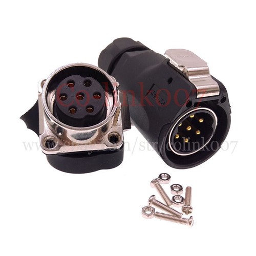 7 Pin Waterproof Connector, XHE28 IP67 RV Solar Bulkhead Aviation Plug Socket - Picture 1 of 8