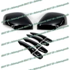 Glossy Pure Black Side Mirror + Door Handle Cover Trim For 17-2024 Nissan Armada