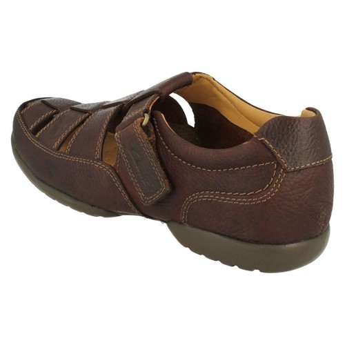 Herren Clarks Haken Und Schlaufe Leather Sandalen Weite Passform Lehnen Offen - Bild 6 von 10