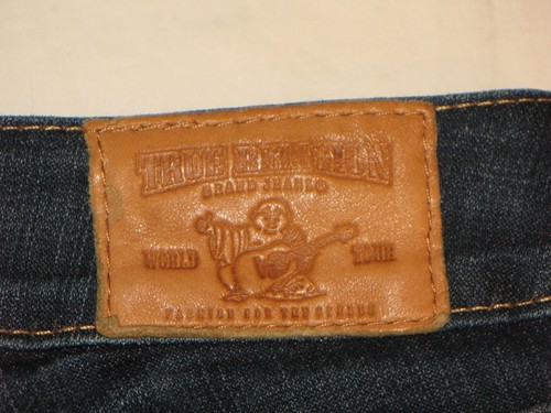 True Religion Joey Low Bootcut Jeans Wm Size 27 Dark Blue Distressed+Stretch L29 - Picture 7 of 11
