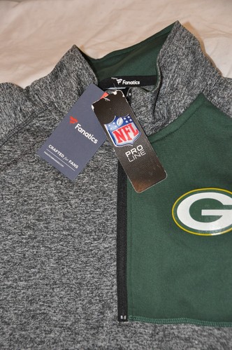 ¡Chaqueta Green Bay Packers! 1/4 Cremallera Hombre Grande NUEVO CON ETIQUETAS NFL Pro Line Gris - Imagen 3 de 3