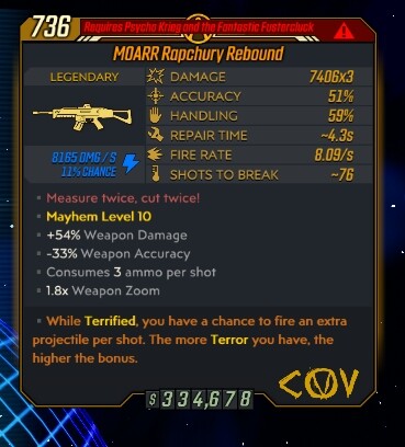 DLC6 👻 Borderlands 3 PC/PS4&5/XBOX - Lvl 72 - TERROR Extra Projectile - BOGO - Picture 121 of 269