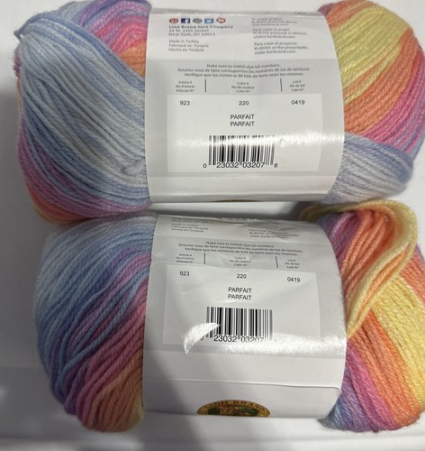 Lot of 2 ICE CREAM in PARFAIT #220 by LION BRAND 3.5oz/394 Yds #923 - Picture 5 of 6