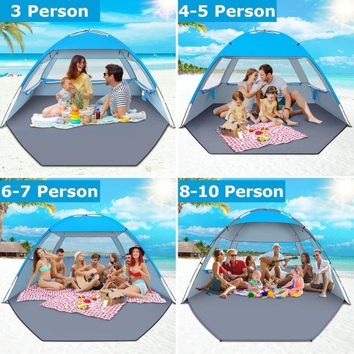 Spacious UV Protection Beach Cabana with Mesh Windows - Ideal for 8-10 Friends - Picture 9 of 9