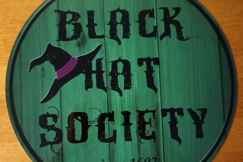 Black Hat Society 1692 Sign Country Primitive Witch Retro Halloween Home Decor - Bild 6 von 6