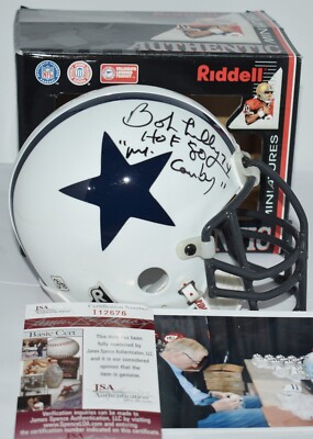BOB LILLY AUTOGRAPHED RIDDELL AUTHENTIC MINI HELMET DALLAS COWBOYS HOF ...