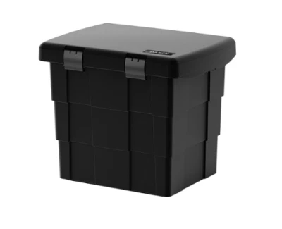 Caisse de stockage, caisse de transport, bac à sable,boîte à sel-108 litres noir - Photo 1/3