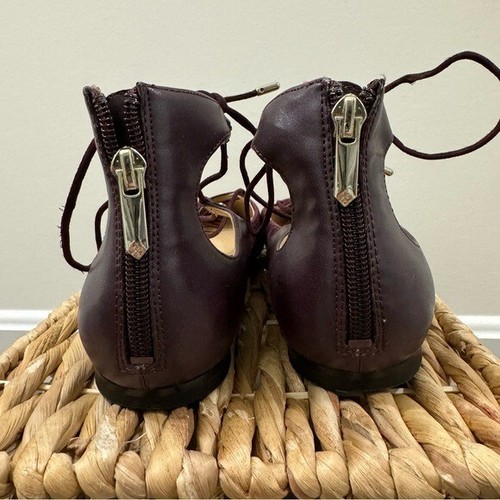 Sam Edelman Rosie Wine Red Lace Up Pointed Toe Flats 10 - 第 5/8 張圖片