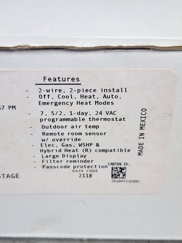 Carrier 33CS2PP2S-03 Edge Pro Termostato Programmabile 2 Stadi NUOVO VECCHIO STOCK NOS - Foto 4 di 8