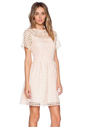 Elliatt Frame Grid Cutout Fit and Flare Dress - Picture 4 of 15