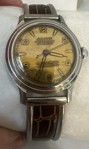 OROLOGIO DA POLSO VINTAGE UOMO MECCANICO GENEVE 17 Jewels Cal AS 1194 REVISIONATO - Foto 14 di 15