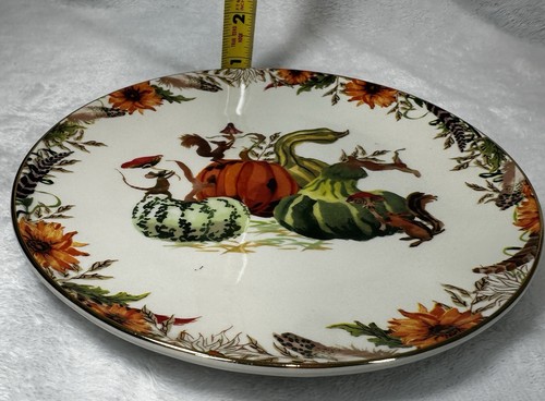 Anthropologie Thanksgiving Herbst Kürbis Füllhorn Autumn's Bounty Teller Pumpkin - Bild 18 von 21