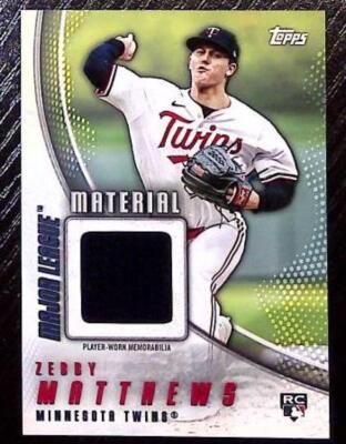 2025 Topps Major League Materials #MLM2-ZM Zebby Matthews RC Rookie Jersey Twins