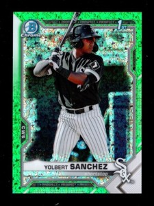 2021 BOWMAN CHROME GREEN MINI DIAMONDS BCP40 YOLBERT SANCHEZ RC 68/99 WHITE SOX